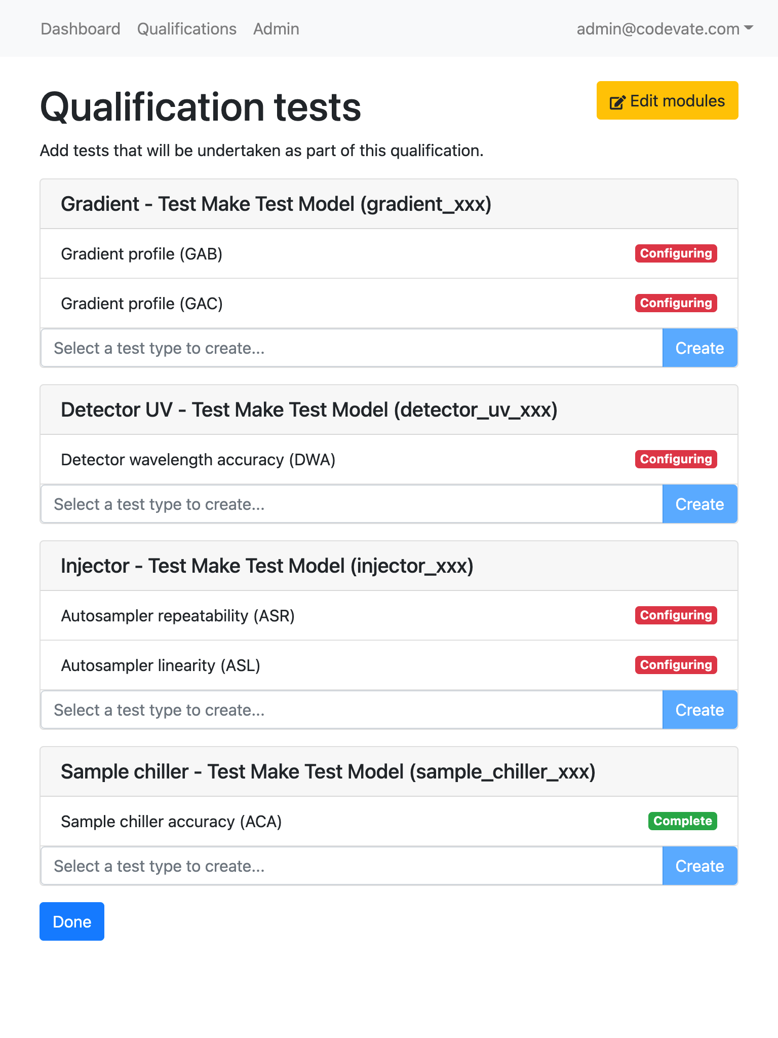 LSQ web portal qualification configuration screen